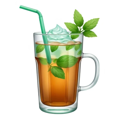 ice mint tea without lemon in glass sticker