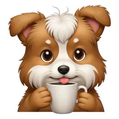 Dog with coffee sticker