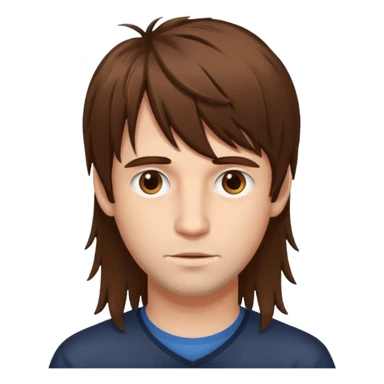 Man with long messy fringe sticker