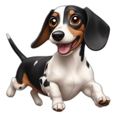 dachshund harlequin running sticker