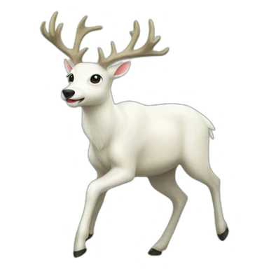 Run white deer sticker