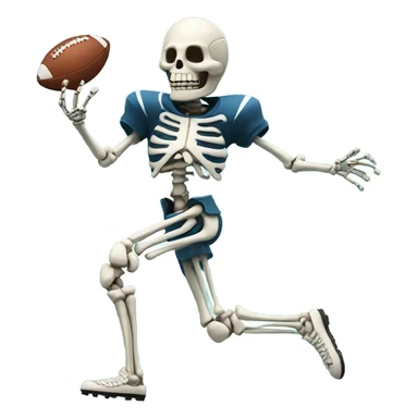 Skeleton playing football sticker