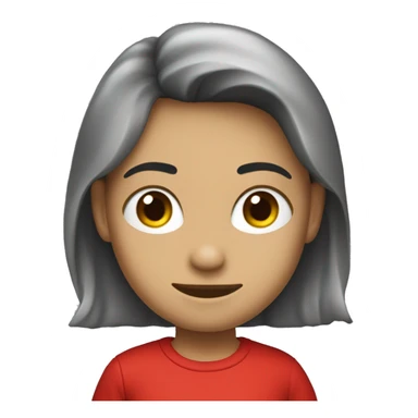 morocha de tez blanca y remera roja sticker