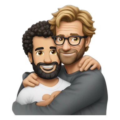Jurgen klopp hugging male Pregnant mo Salah sticker