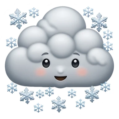 a cloud that is snowing without face sticker