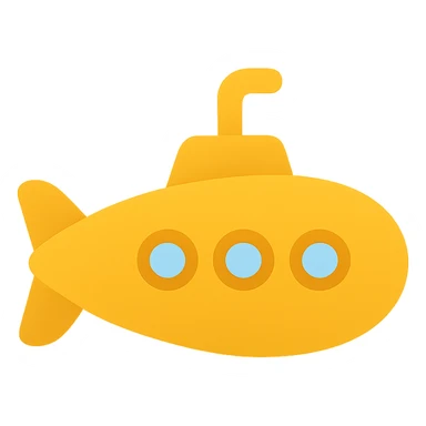 submarine, modern icon style, simple, recognizable, clean lines, minimal details, suitable for app icon sticker