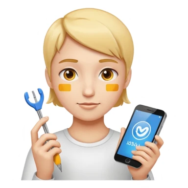 person measuring social media metrics, modern, clear, emoji style sticker