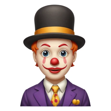 Clown in bowler hat & long tie sticker