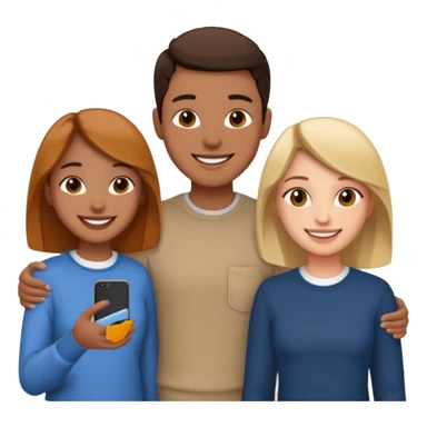 Three friends talking each other sticker