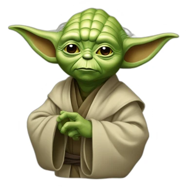 Maître yoda qui colle de l’adhésif  sticker