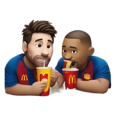 Messi eating McDonald's and drinking djino and wimto sticker