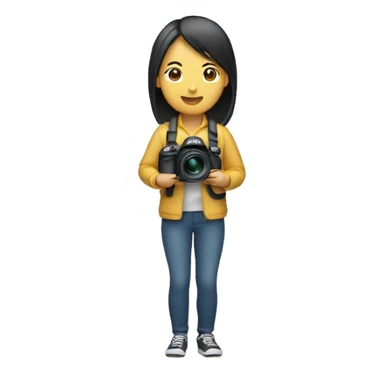 asian woman holding a nikon camera sticker