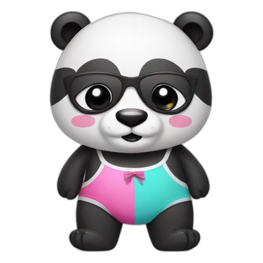 panda in a swimsuit  sticker