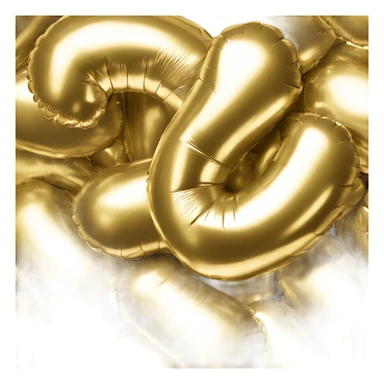 Foil balloon gold number 16 closed sticker