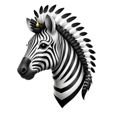 Vintage circus zebra wearing circus feathers sticker