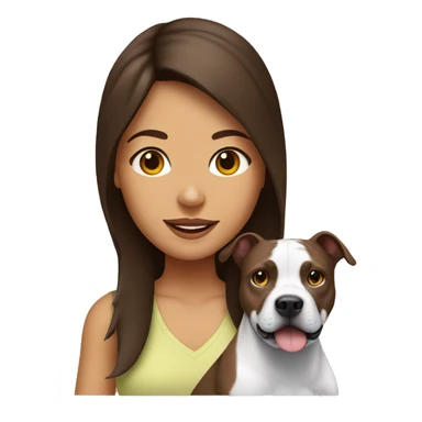 brunette girl and her pitbull sticker