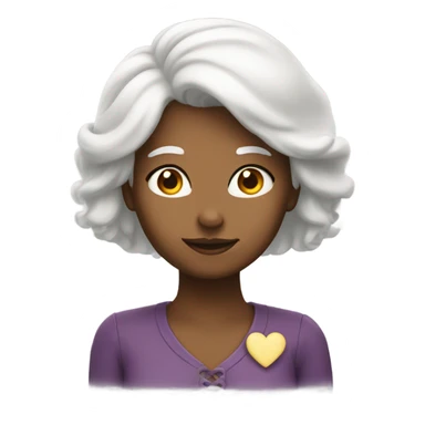 heart shape face white hair lady sticker