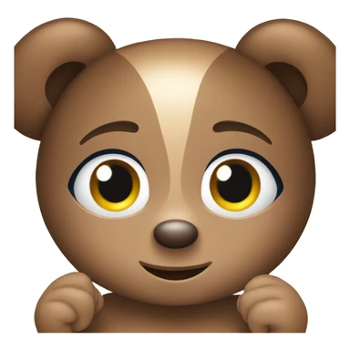 Teddy bear emoji as a female with blueberries in her hands. Girl has brown hair sticker