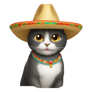 Cat with sombrero  sticker