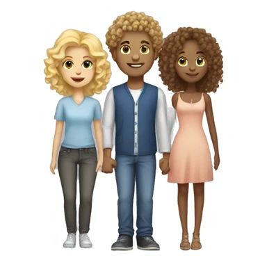 Curly hair guy with blonde girl couple  sticker