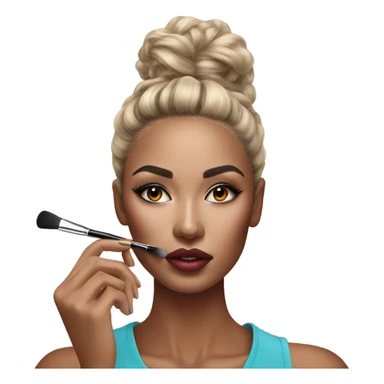 Hyper Realistic fashion model applying her make up sticker