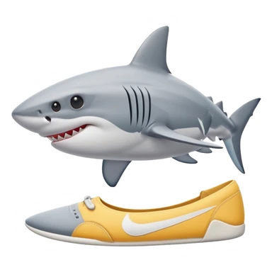 Has un tiburon con nikes y de fondo que tenga la playa sticker