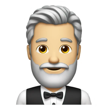 Groom with Short grey Hait and very Long grey beard  sticker