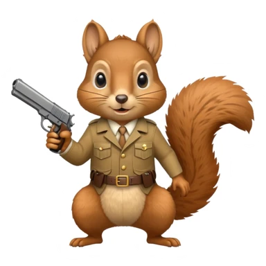  squirrel with pistol  sticker
