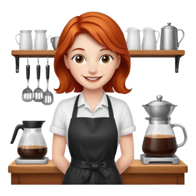 Redhead barista girl sticker