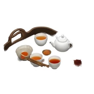 chinese tray with tea sticker