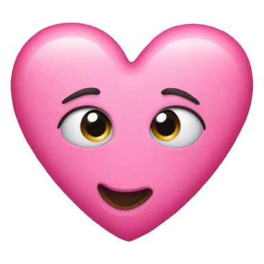 Pink heart kissy face sticker
