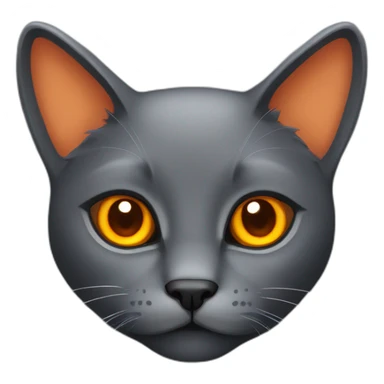 Dark gray cat with orange eyea sticker