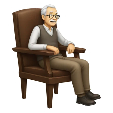 Old man in a chair sticker