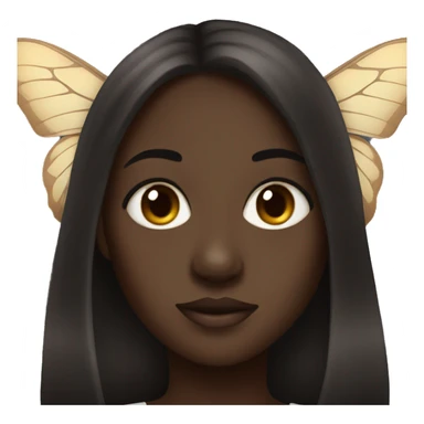 dark skin girl big moth sticker