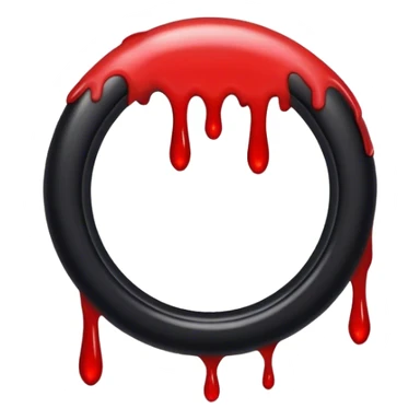 Black ring with blood dripping from it  sticker