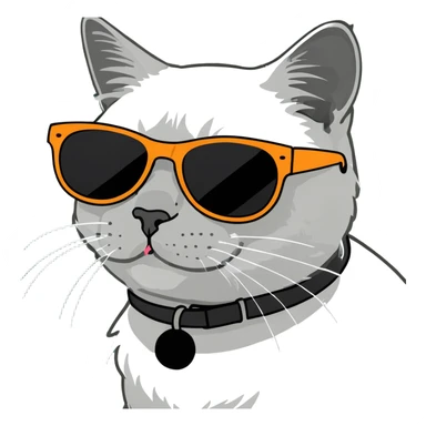 A cat wearing sunglasses sticker