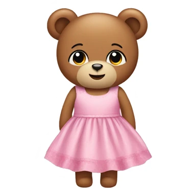 A teddy bear in a pink dress  sticker