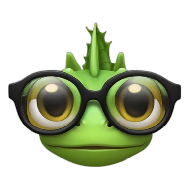 un camaleon con gafas sticker