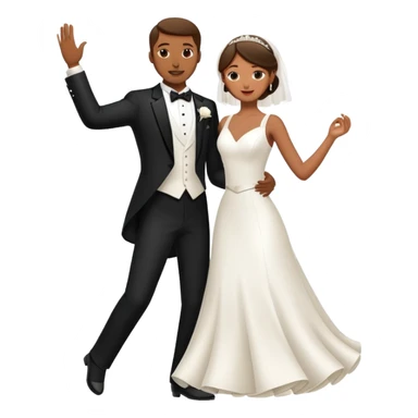 bride and groom dancing sticker