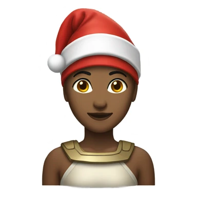 spartan female wearing red santa hat sticker