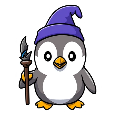 penguin wizard sticker