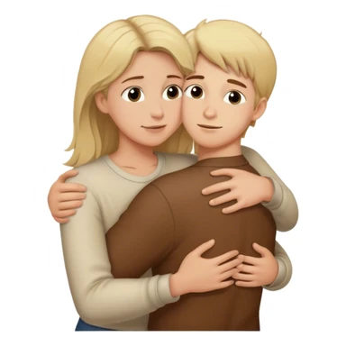 Blonde-haired boy hugging his brown-haired mother sticker