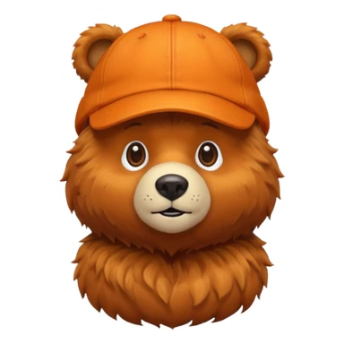 orange Bear with cap sticker