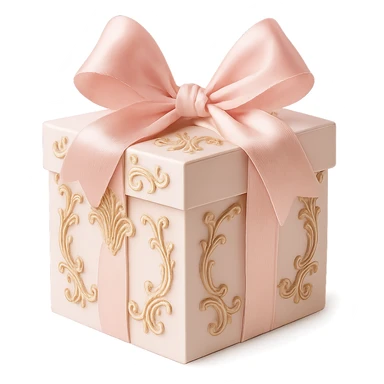 Elegant Rococo pale girly  gift box  , remove background sticker