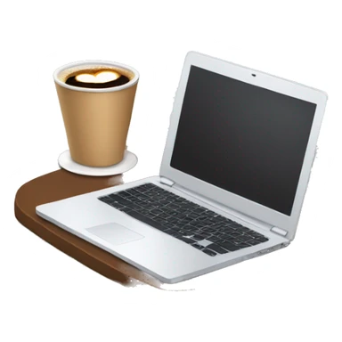 laptop with cup of coffe sticker