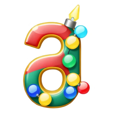 the number "1637" with Christmas lights wrapping it sticker