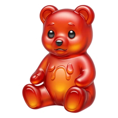 Sad Gummy bear melting into ground sticker