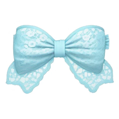 Baby blue lace bikini top with a white bow  sticker