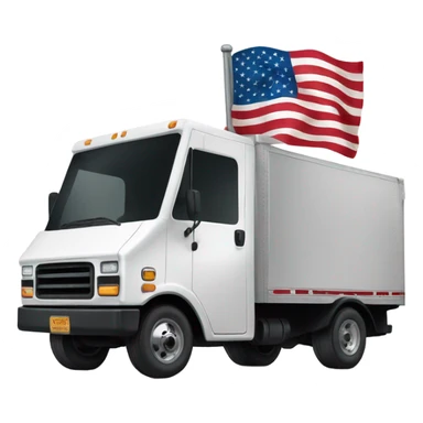 White GMC truck with American flag sticker