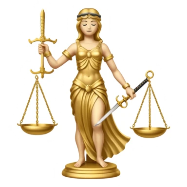 gold Justitia statue sticker